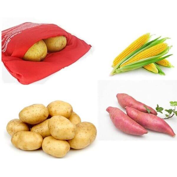 Bolsa roja para cocinar patatas en microondas lavable