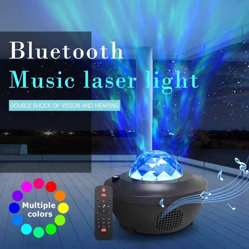 Altavoz Bluetooth con proyector laser y led estrrellas usb