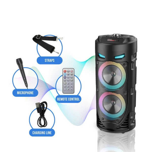 Columna altavoz bluetooth karaoke portatil super bass con microfono y mando ZQS-4239