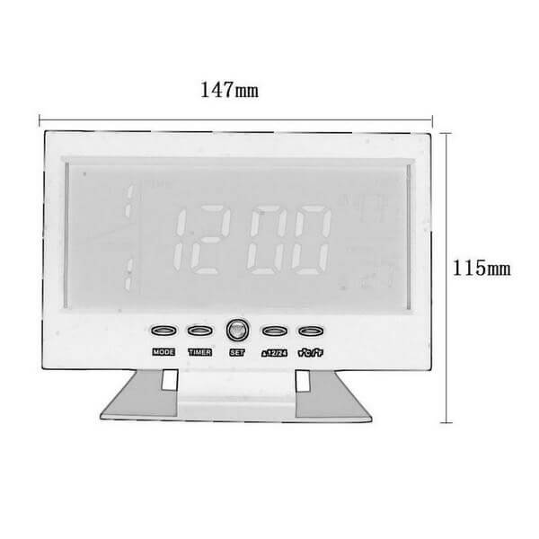 reloj despertador digital de sobremesa con calendario y temperatura