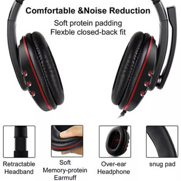 Cascos gaming headset micrófono flexible stereo 7.1 GM001 PS4 Xbox