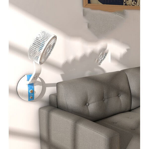 Ventilador plegable portátil recargable con luz led colgador o con base ventilador sobremesa